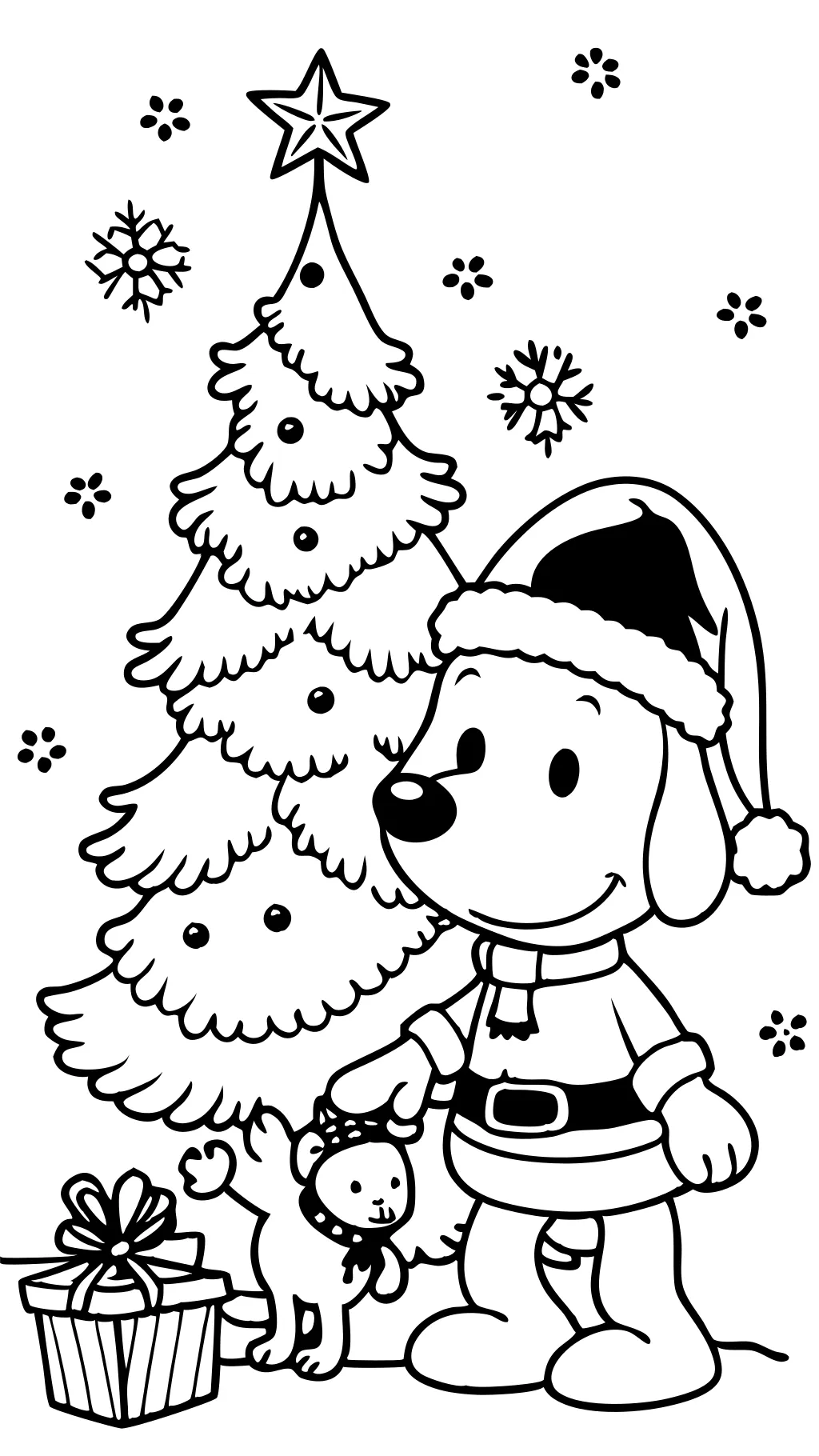 pages à colorier snoopy de Noël